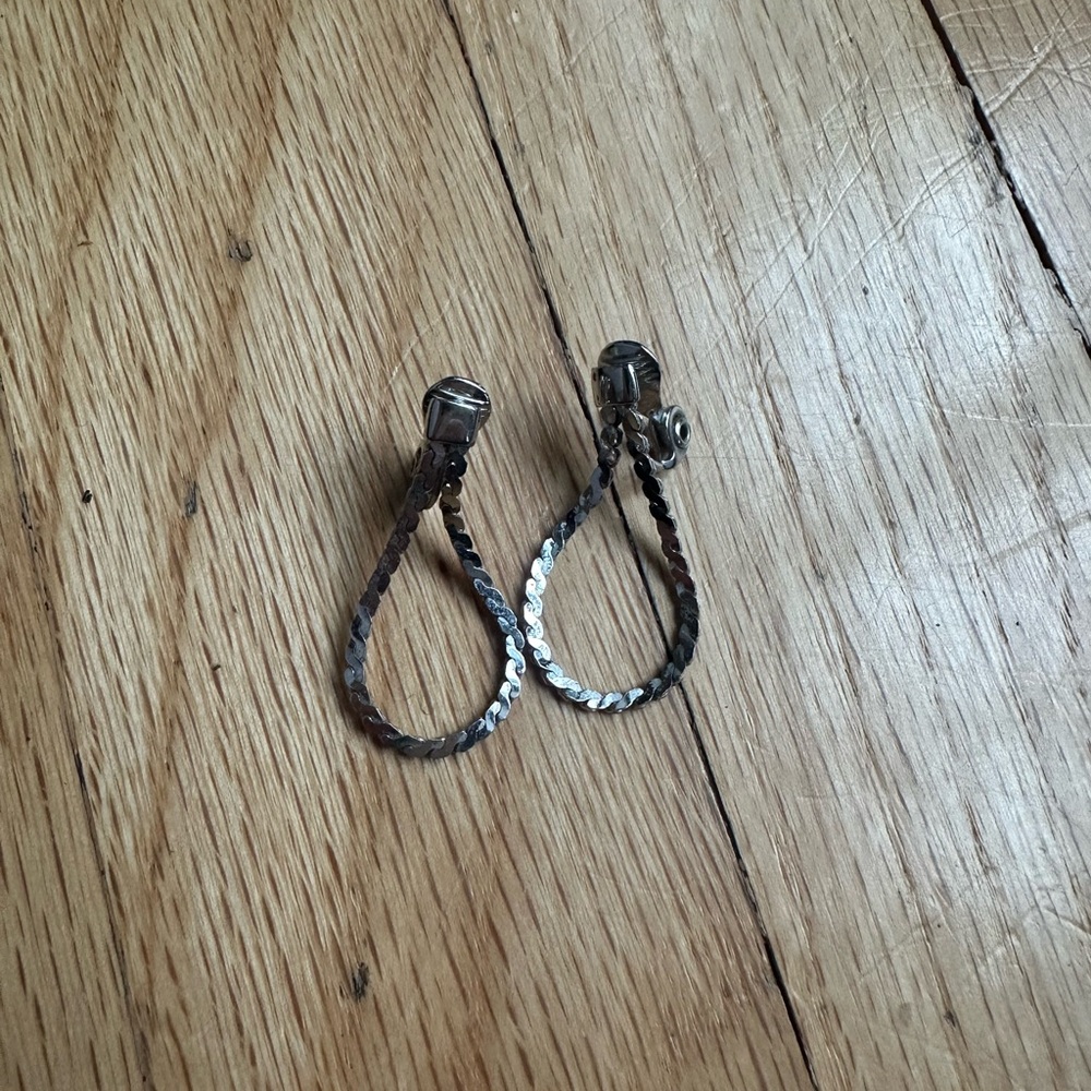 Vintage Monet silver toned clip earrings